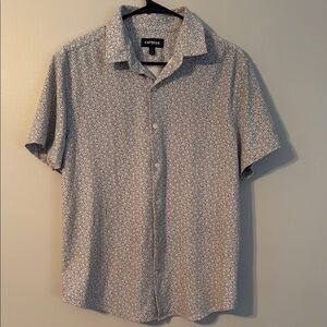 Express Men's Gray Floral Shirt